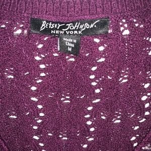 Betsey Johnson beaded cropped sweater